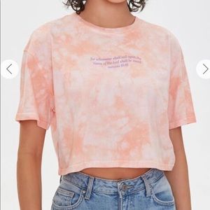 NWT FOREVER 21 Tie-Dye Bible Verse Crop Top